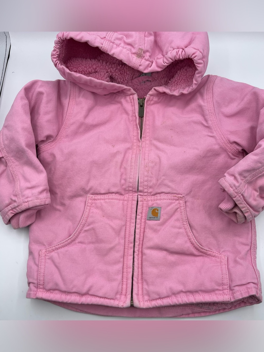 Carhartt Girls toddler pink Winter jacket coat outdoor size 3T flawed